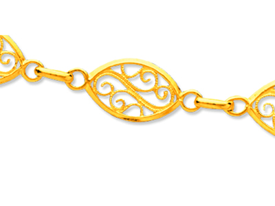 18k Gelbgold Filigran Halskette 8 Mm, 65 Cm - Standard Bild - 2