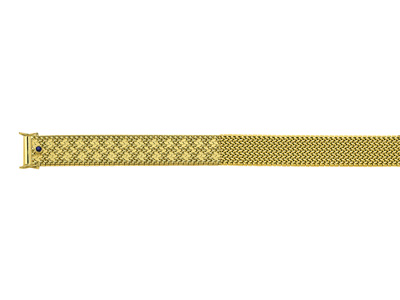 Armband Aus Polnischem Wendegeflecht 15 Mm, 19 Cm, 18k Gelbgold. Ref. 1318 - Standard Bild - 1