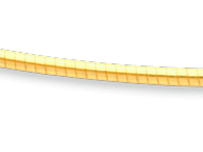 Omega-halskette Rund Gewickelt 1,4 Mm, 42 Cm, Gelbgold 18k - Standard Bild - 2