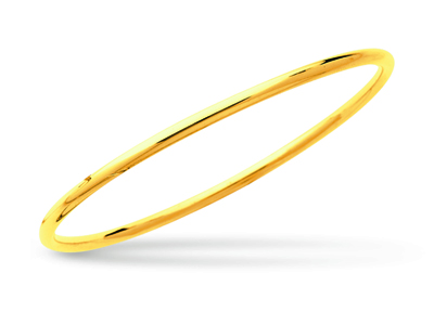 Armband Geschlossener Armreif, Runder Draht 3 Mm, Runde Form 65 Mm, Gelbgold 18k - Standard Bild - 1