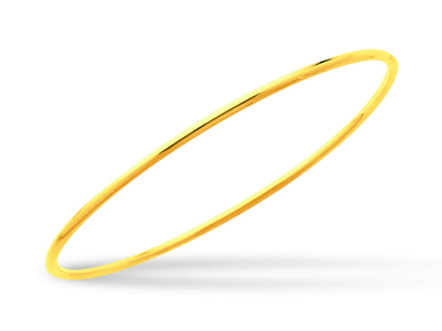 Armreif Geschlossener Armreif, Runder Draht 2 Mm, Runde Form 60 Mm, Gelbgold 18k - Standard Bild - 1