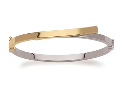 Armband Jonc Offset 4 Mm, 60 Mm, Bicolor Gold 18k - Standard Bild - 1