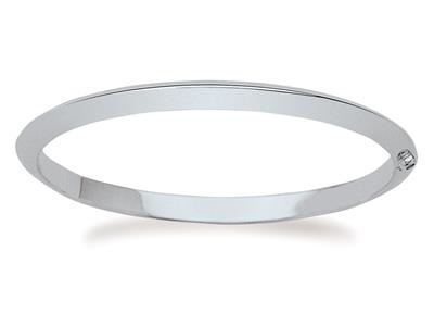 Armband Dreieckiger Armreif 5 Mm, Innendurchmesser 59 Mm, 18k Weißgold. Ref. 3012 - Standard Bild - 1