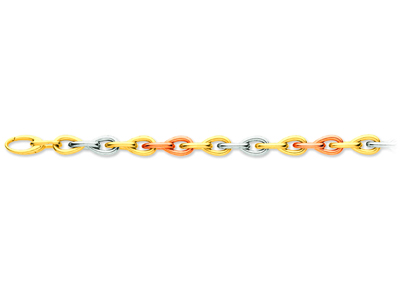Armband Ogiven-glieder 7,1 Mm, 19 Cm, 18k Dreifarbgold - Standard Bild - 1