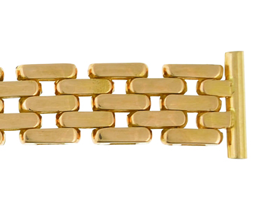 Uhrenarmband Grain De Riz Flach Undabgesetzt 12 Mm, 18k Gelbgold. Ref . 9044 - Standard Bild - 2