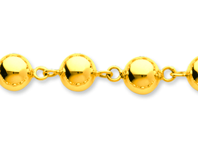 Halskette Marseiller Kugeln 7 Mm, 45 Cm, 18k Gelbgold - Standard Bild - 2