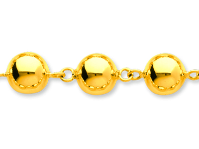 Halskette Marseille-perlen 8 Mm, 45cm, 18k Gelbgold - Standard Bild - 2