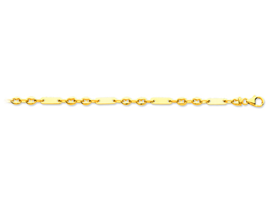 Armband Mit Abwechselnden Plättchen Und 2 Kaffeebohnen 4,8 Mm, 21 Cm, 18k Gelbgold - Standard Bild - 1