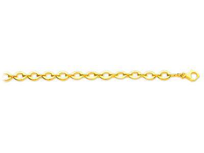 Oval Linsen-mesh-armband Und Zwischenglieder 7,7 Mm, 18,5 Cm, Gelbgold18k - Standard Bild - 1