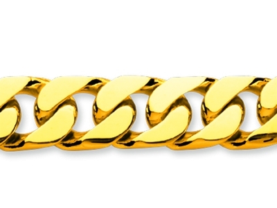 Armband Mit 8mm Dichten Gourmette-gliedern, 21 Cm, 18k Gelbgold - Standard Bild - 2