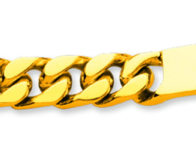 Identitäts-armband Mit 7 MM Gourmette-gliedern, 21 Cm, 18k Gelbgold - Standard Bild - 2