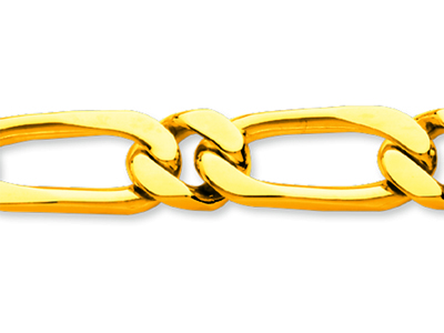 18k Gelbgold, Alternierende Gliederkette 1/1 9 Mm, 21 Cm - Standard Bild - 2