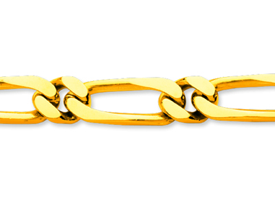 18k Gelbgold, Alternierende Gliederkette 1/1 8 Mm, 21 Cm - Standard Bild - 2