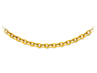 Kette Forçat-masche Rund Hohl 9,70 Mm, 44 Cm, Gelbgold 18k