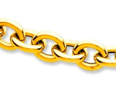 Ankerketten-masche Hohl Rund 9,70 Mm, 44 Cm, Gelbgold 18k - Standard Bild - 2