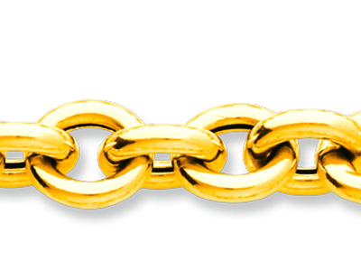 Armband Aus For\at-glied, Rund Und Hohl 9,70 Mm, 19,50 Cm, 18k Gelbgold - Standard Bild - 2