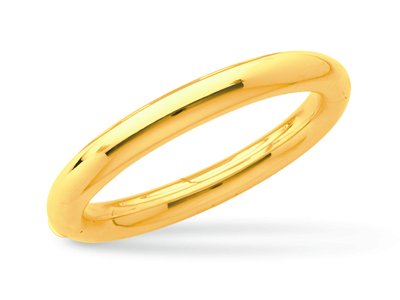Armband Mit Einem Ring Zum Öffnen, Runder Draht 9 Mm, Ovale Form 58 Mm, 18k Gelbgold - Standard Bild - 1