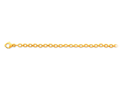 Armband Gestreifte Ringe Polierte Innenglieder 4,8 Mm, 19 Cm, 18k Gelbgold - Standard Bild - 1