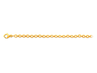 Armband Geriffelte Ringe Polierte Innenglieder 4,8 Mm, 19 Cm, 18k Gelbgold - Standard Bild - 1
