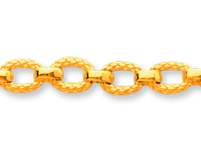 Armband Gestreifte Ringe Polierte Innenglieder 4,8 Mm, 19 Cm, 18k Gelbgold - Standard Bild - 2
