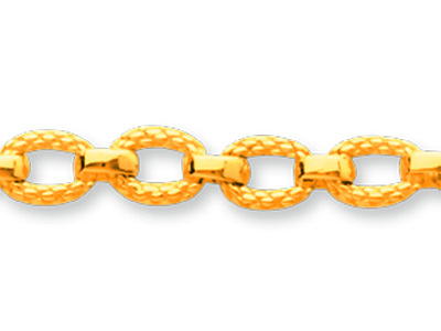 Armband Geriffelte Ringe Polierte Innenglieder 4,8 Mm, 19 Cm, 18k Gelbgold - Standard Bild - 2