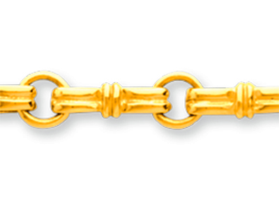 Armband Mit Kleinen Knoten 4,8 Mm, 19 Cm, 18k Gelbgold - Standard Bild - 2