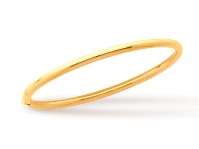 Öffnende Spange, Runder Draht 3 Mm,ovale Form 63 Mm, Gelbgold 18k