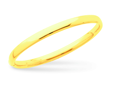 Öffnendes Armreif-armband, Ovaler Draht 6 Mm, Ovale Form 58 Mm, 18k Gelbgold