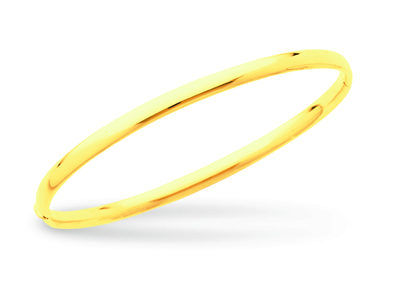 Öffnendes Armreif-armband, Ovaler Draht 4mm, Ovale Form 63 Mm, Gelbgold 18k