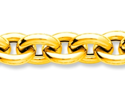 Armband Aus Runden, Hohlen For\at-glieder, 11 Mm, 21 Cm, 18k Gelbgold.ref. 3.50.315 - Standard Bild - 2