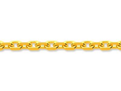 Kette Aus For\at-maschen Mit Diamantschliff 2,50mm, 50 Cm, Gelbgold 18k - Standard Bild - 2