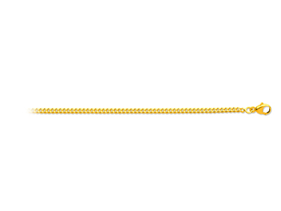 Kette Mit Diamantbesetztem Gourmet-mesh 2,20 Mm, 60 Cm, Gelbgold 18k