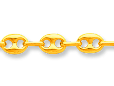 Armband Aus Hohlem Grain De Caf{ 4,70 Mm, 19 Cm, 18k Gelbgold - Standard Bild - 2