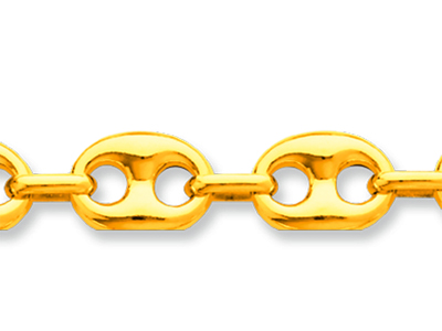 Kette Aus Hohlem Grain De Caf{ 9 Mm, 50 Cm, 18k Gelbgold - Standard Bild - 2