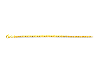 Halskette Aus Hohlem Palmennetz 3 Mm, 45 Cm, Gelbgold 18k - Standard Bild - 1