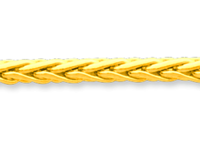 Halskette Aus 3 MM Hohlem Palmenkettenglied, 45 Cm, 18k Gelbgold - Standard Bild - 2