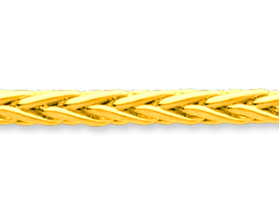 Armband Aus Hohlem Palmwebgeflecht 4 Mm, 18 Cm, 18k Gelbgold - Standard Bild - 2