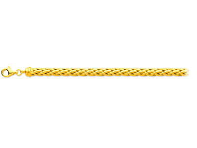 Armband Aus Hohlem Palmwebgeflecht 6 Mm, 21 Cm, 18k Gelbgold - Standard Bild - 1