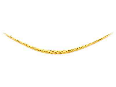 Halskette Aus Hohlem Palmengeflecht, 6 Mm, 45 Cm, Gelbgold 18k