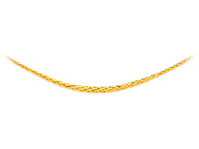 Halskette Aus Hohlem Palmkettenglied, 6 MM Abfallend, 45 Cm, Gelbgold 18k - Standard Bild - 1