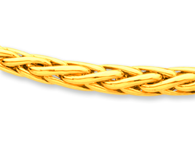 Halskette Aus Hohlem Palmengeflecht, 6 Mm, 45 Cm, Gelbgold 18k - Standard Bild - 2