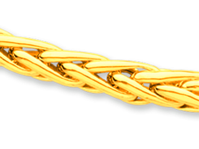 Halskette Aus Hohlem Palmkettenglied, 8 MM Abfallend, 45 Cm, 18k Gelbgold. Ref.9.06.080 - Standard Bild - 2