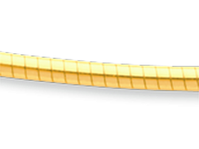 Omega-halskette Rund Gewickelt 1,8 Mm, 50 Cm, Gelbgold 18k - Standard Bild - 2