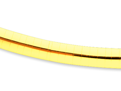 Gewolbte Omega-halskette 6 Mm, 42 Cm, 18k Gelbgold - Standard Bild - 2