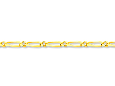 Kette Mit Alternierenden Maschen 1/1, 1,5 Mm, 45 Cm, Gelbgold 18k - Standard Bild - 2