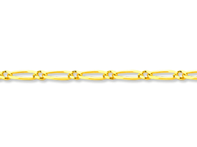 Kette Mit Alternierenden Maschen 1/1, 1,50 Mm, 50 Cm, Gelbgold 18k - Standard Bild - 2
