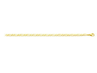 Armband Aus Alternierenden Maschen 1/1 Ultraflach 3 Mm, 18 Cm, Gelbgold 18k - Standard Bild - 1