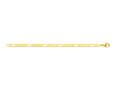 Armband Mit Alternierenden Gliedern1/3 Sehr Dünn 3,80 Mm, 21 Cm, 18k Gelbgold - Standard Bild - 1