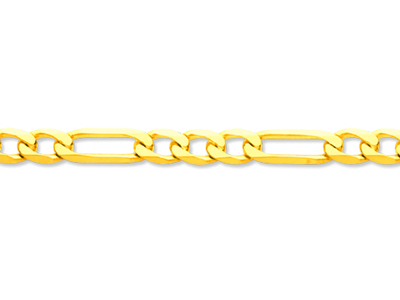 Kette Mit Alternierenden Gliedern 1/3 Ultraflach 4 Mm, 55 Cm, Gelbgold18k - Standard Bild - 2