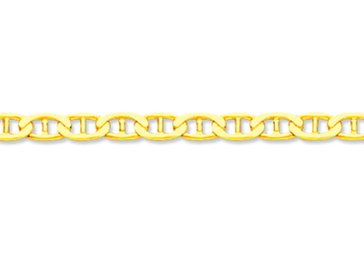 Armband Geschlagene Marine-glied 3 Mm, 21 Cm, 18 Karat Gelbgold - Standard Bild - 2